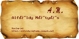 Alföldy Mátyás névjegykártya